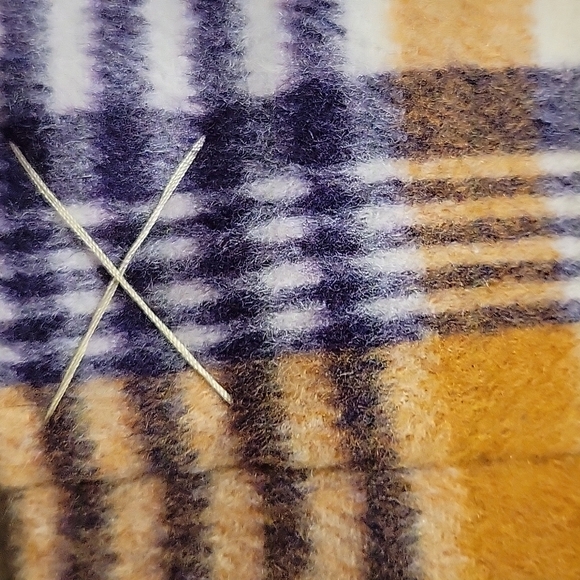 Garnet Hill Plaid Double-Breasted Pea Coat in Orange and Black - Picture 3 of 6